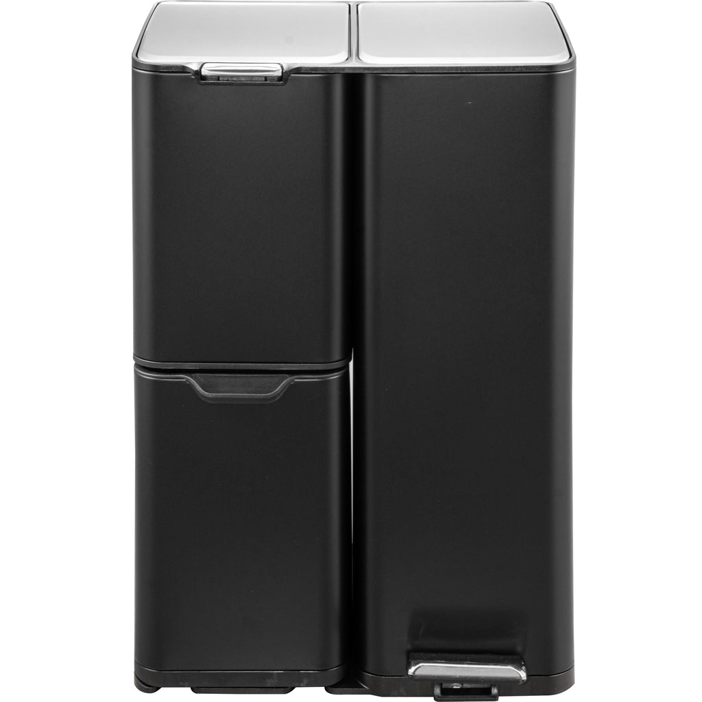 Haja Stainless Steel Sorting Bin - 60L - 3 Bins - Black