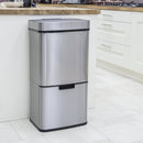 Poubelle De Cuisine Automatique Tri Sélectif Double Compartiment 75l NARVIK En Acier Inox Recyclage Grande Capacité Et Poubelle De Table 3l - REDDECO.com