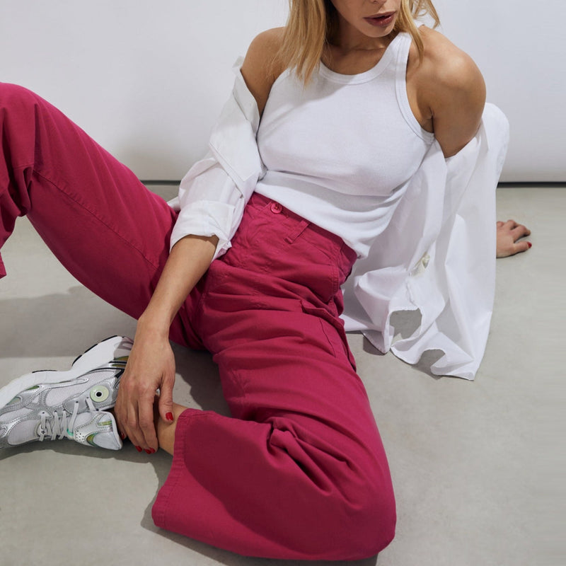 Pantalones cargo Battle - Rosa neón - Mujer