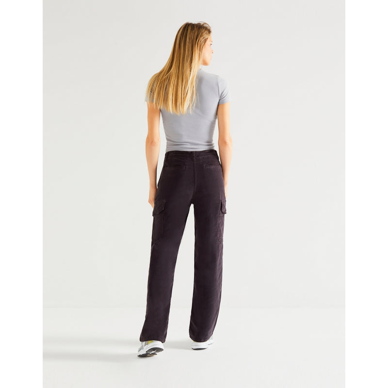 Reiko - Battle Velvet Cargo Pants - Carbon - Woman