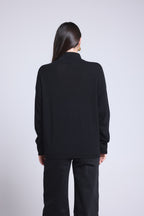 Jersey de cuello alto con botones joya Baya - Negro - Mujer