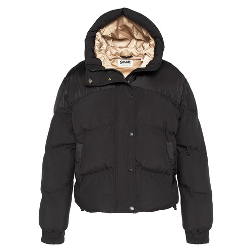 Schott - Doudoune À Capuche Bicolore - Noir, Beige