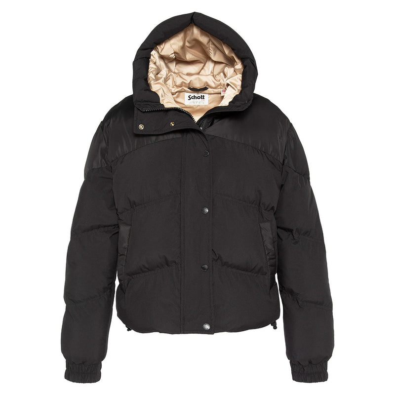 Schott - Doudoune À Capuche Bicolore - Noir, Beige