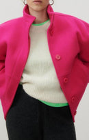 Manteau Court Boule Manches Longues - Fuchsia - Femme