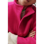 Short Cocoon Coat - Fuchsia - Women