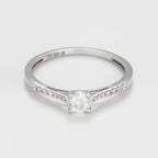 Bague "Dis-Moi Oui" - Diamant :0,25Ct/1+ 0,07Ct/14 - Or Blanc