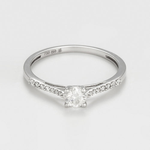 Anillo “Dime Sí” - Diamante: 0.25Ct/1+ 0.07Ct/14 - Oro blanco
