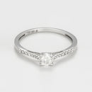 Bague "Dis-Moi Oui" Diamant :0,25Ct/1+ 0,07Ct/14 - Or Blanc 750/1000