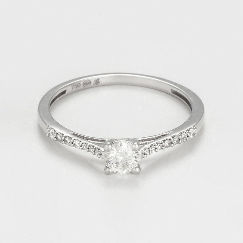 Blanc Sortija "Dis-Moi Oui" Diamante :0,25Ct/1+ 0,07Ct/14 - Oro 750/1000