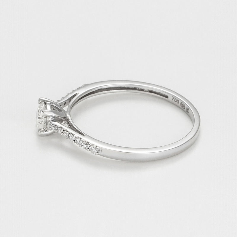 Bague "Dis-Moi Oui" - Diamant :0,25Ct/1+ 0,07Ct/14 - Or Blanc