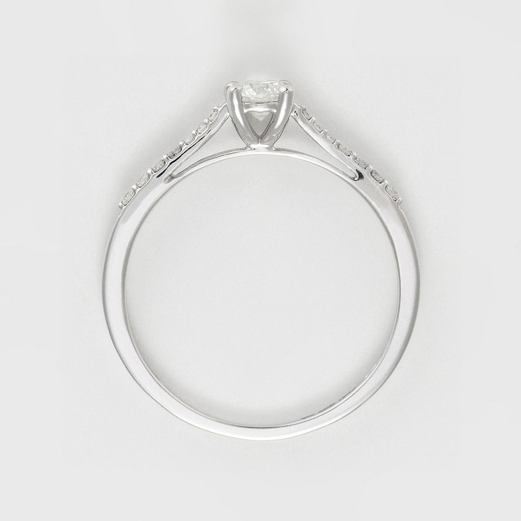Bague "Dis-Moi Oui" - Diamant :0,25Ct/1+ 0,07Ct/14 - Or Blanc
