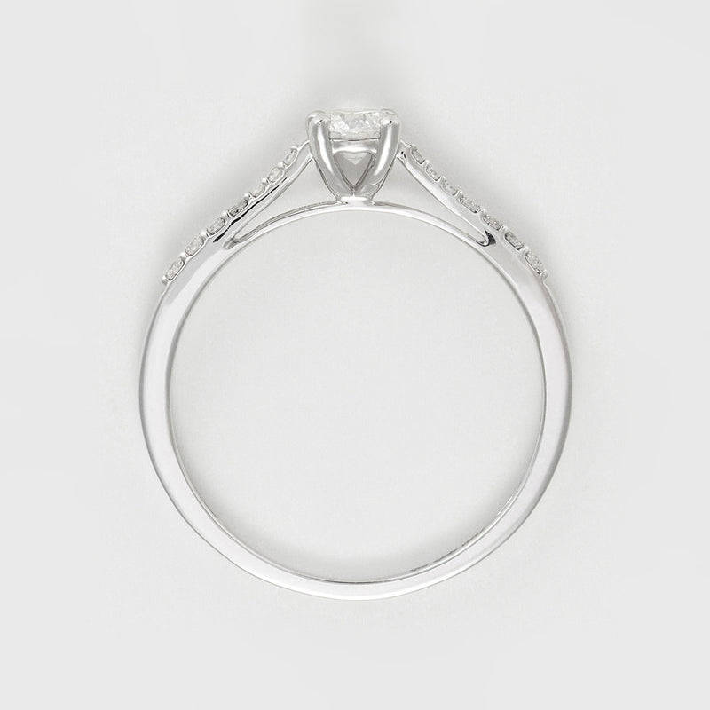 Bague "Dis-Moi Oui" Diamant :0,25Ct/1+ 0,07Ct/14 - Or Blanc 750/1000