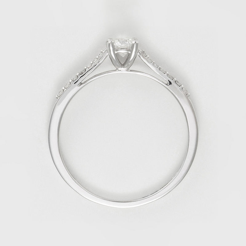 Bague "Dis-Moi Oui" - Diamant :0,25Ct/1+ 0,07Ct/14 - Or Blanc