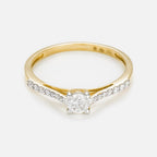Bague "Dis-Moi Oui" Diamant : 0,25Ct/1+ 0,07Ct/14 - Or Jaune