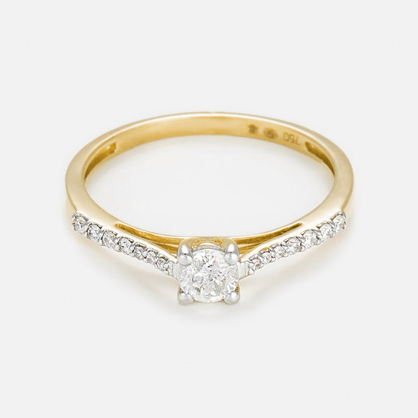 "Dis-Moi Oui" Diamond Ring: 0.25Ct/1+ 0.07Ct/14