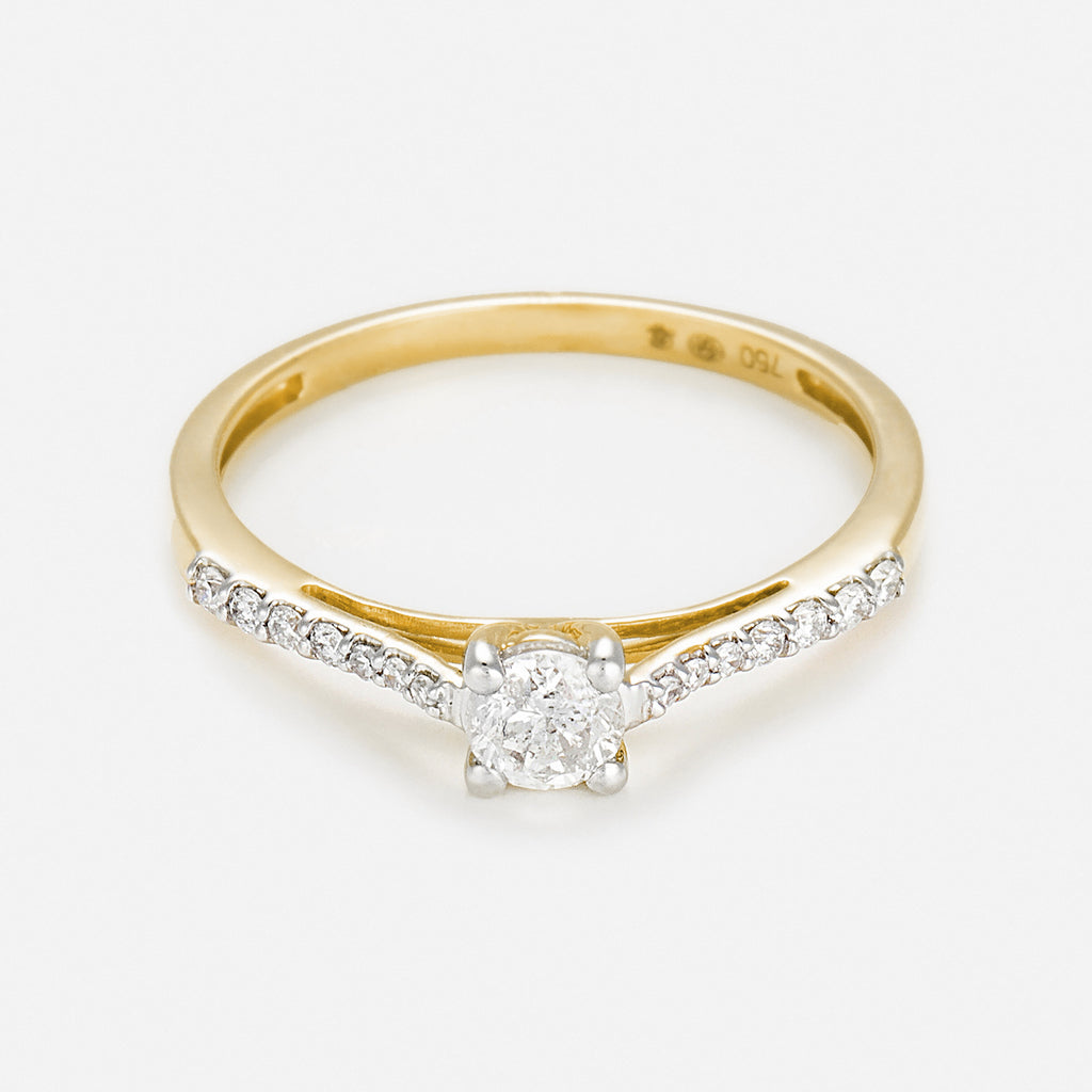 Bague "Dis-Moi Oui" Diamant : 0,25Ct/1+ 0,07Ct/14