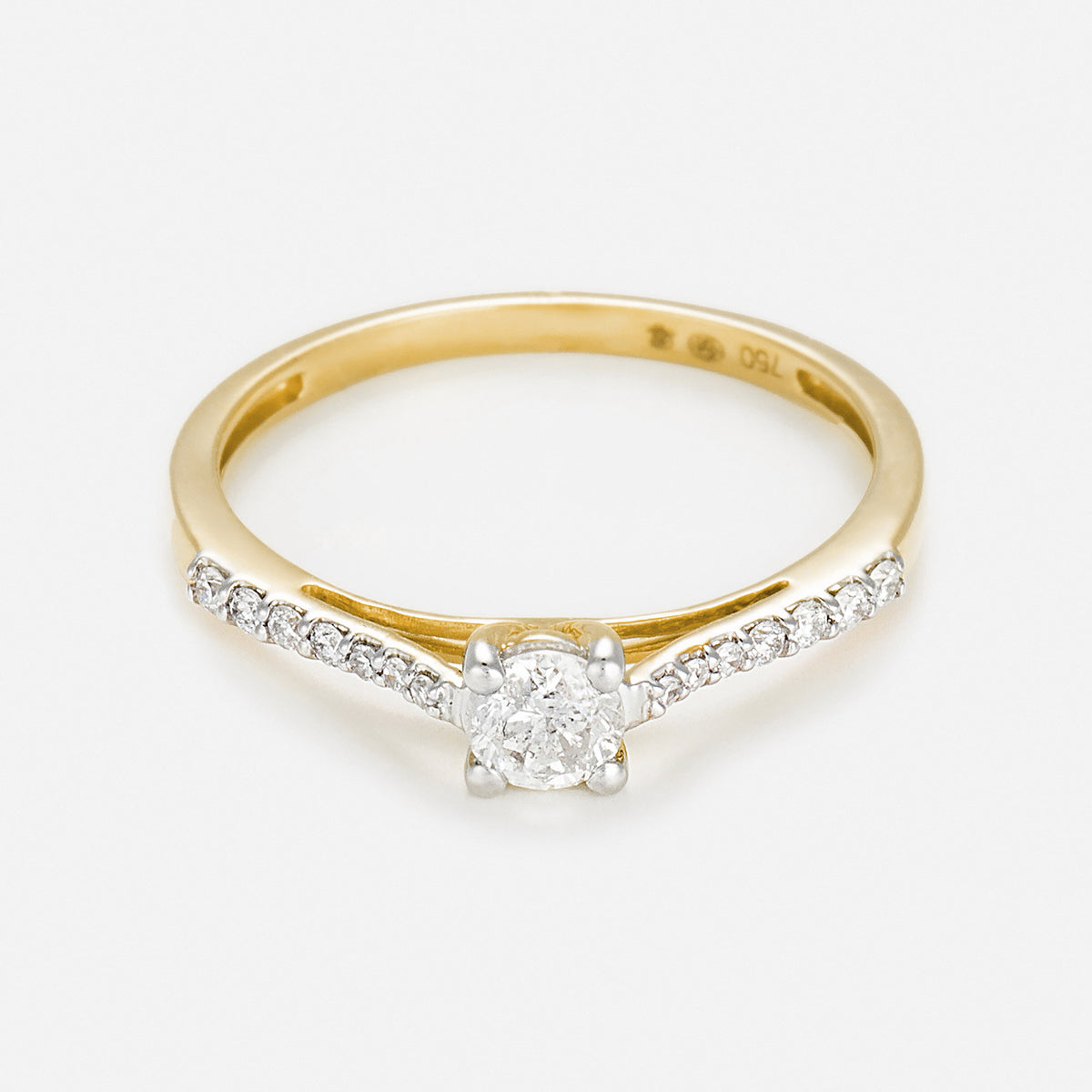 Bague "Dis-Moi Oui" Diamant : 0,25Ct/1+ 0,07Ct/14