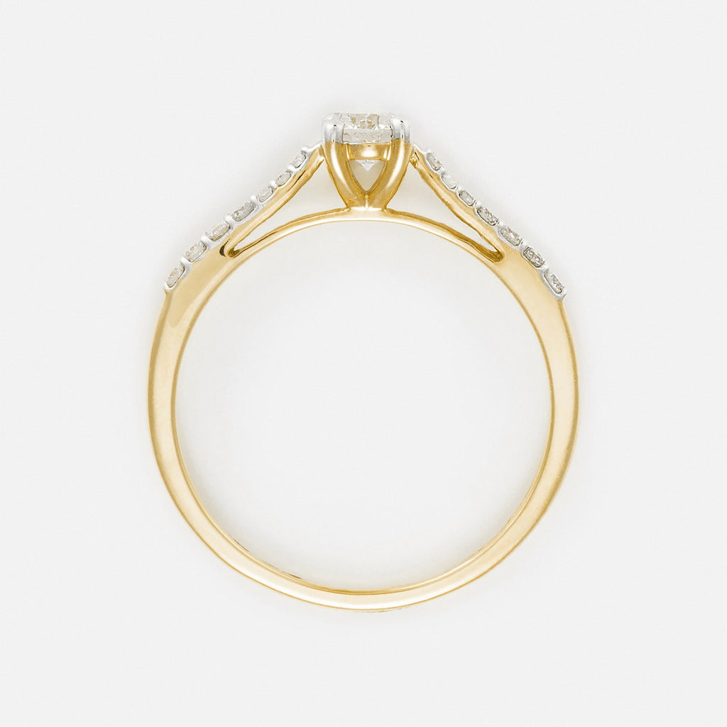 Bague "Dis-Moi Oui" Diamant : 0,25Ct/1+ 0,07Ct/14 - Or Jaune