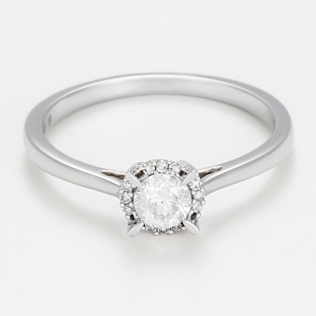 Bague "Amoureuse 0,33" Diamants 0,30Ct/1+0,03 Ct/12 - Or Blanc