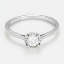 Bague "Amoureuse 0,33" Diamants 0,30Ct/1+0,03 Ct/12 - Or Blanc 750/1000