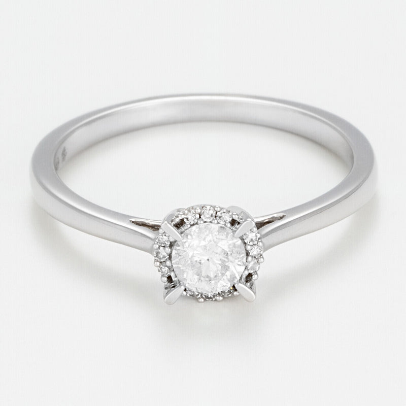 Bague "Amoureuse 0,33" Diamants 0,30Ct/1+0,03 Ct/12 - Or Blanc 750/1000
