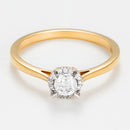 Ring "Amoureuse 0,33" D0,30Ct/1+0,03 Ct/12 - Yellow Gold 750/1000