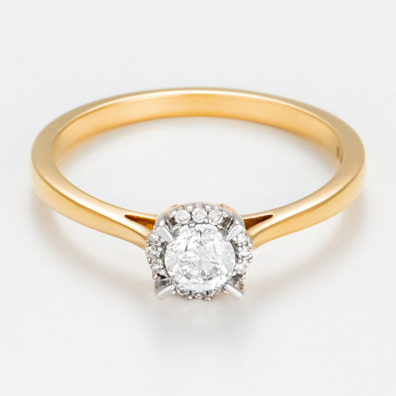 Ring "Amoureuse 0,33" D0,30Ct/1+0,03 Ct/12 - Yellow Gold 750/1000