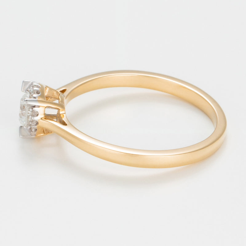 Ring "Amoureuse 0,33" Diamond: 0,30Ct/1+0,03 Ct/12 - Yellow Gold 750/1000