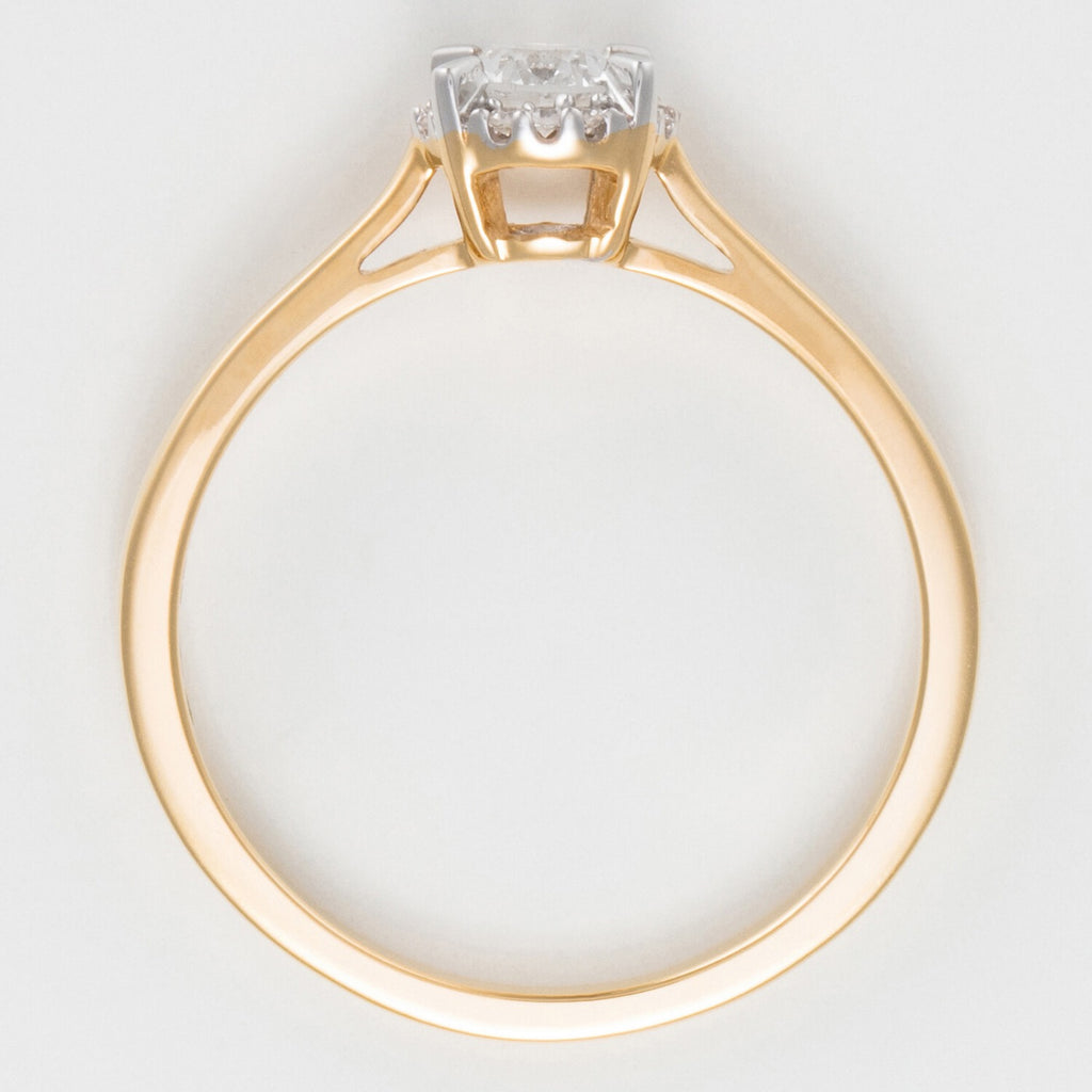 "Amoureuse 0.33" Ring, 0.30 ct/1 + 0.03 ct/12 - 750/1000 Yellow Gold