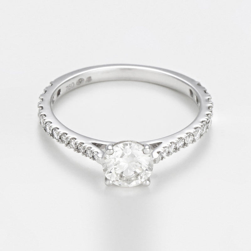 Ring "Solitaire Royal 1 Carat" D0,3Ct/24 & D0,7Ct/1 - Gold Blanc 750/1000