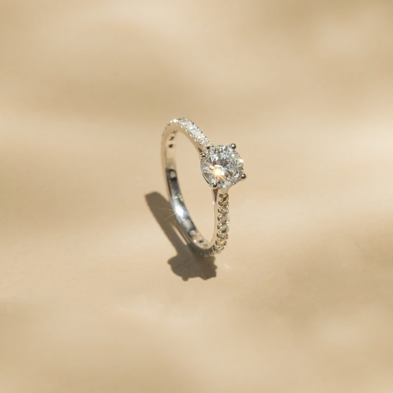 Bague "Solitaire Royal 1 Carat" D0,3Ct/24 & D0,7Ct/1 - Or Blanc