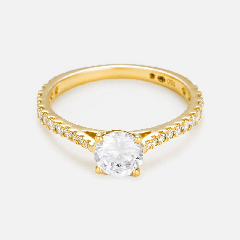 Ring "Solitaire Royal 1 Carat" D0,3Ct/24 & D0,7Ct/1 - Yellow Gold 750/1000