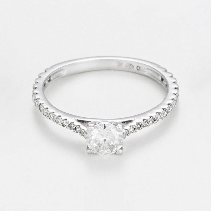 Blanc Anillo "Solitaire Royal 0,7 Quilates" - Oro 750/1000