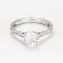 Bague "Solitaire Royal D1,5Ct/25 - Or Blanc 750/1000