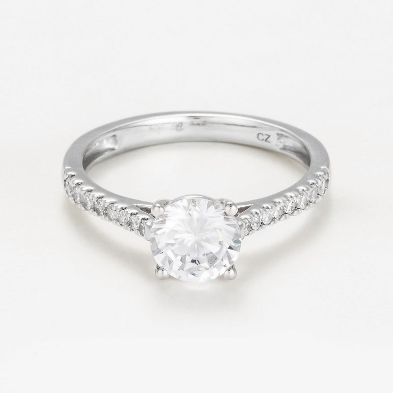 Bague "Solitaire Royal D1,5Ct/25 - Or Blanc 750/1000