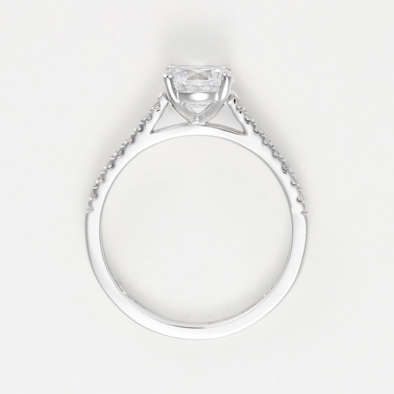Bague "Solitaire Royal D1,5Ct/25 - Or Blanc 750/1000