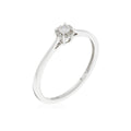 "Amoureuse 0.10" Ring with 0.08Ct/1 Center Diamond + 0.02Ct/12 Center Diamond - 18k White Gold