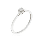 "Amoureuse 0.10" Ring with 0.08Ct/1 Center Diamond + 0.02Ct/12 Center Diamond - 18k White Gold