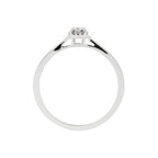 "Amoureuse 0.10" Ring with 0.08Ct/1 Center Diamond + 0.02Ct/12 Center Diamond - 18k White Gold