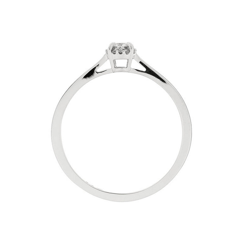 Blanc Sortija "Amoureuse 0,10" Diamante central 0,08Ct/1 +0,02Ct/12 - Oro 750/1000