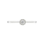 "Amoureuse 0.10" Ring with 0.08Ct/1 Center Diamond + 0.02Ct/12 Center Diamond - 18k White Gold