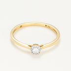 Bague "Amoureuse 0,10" Diamant Centre 0,08Ct/1 +0,02Ct/12
