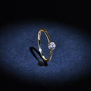 Sortija "Amoureuse 0,10" Diamante central 0,08Ct/1 +0,02Ct/12 - Oro amarillo 750/1000