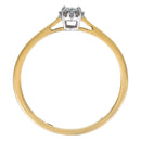 Bague "Amoureuse 0,10" Diamant Centre 0,08Ct/1 +0,02Ct/12 - Or Jaune