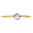Bague "Amoureuse 0,10" Diamant Centre 0,08Ct/1 +0,02Ct/12 - Or Jaune