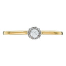 Bague "Amoureuse 0,10" Diamant Centre 0,08Ct/1 +0,02Ct/12 - Or Jaune 750/1000