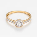Bague "Brillant Somptueux" Diamant: 0,12Ct/38 & 0,18/1 - Or Jaune