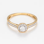 Bague "Brillant Somptueux" Diamant: 0,12Ct/38 & 0,18/1 - Or Jaune