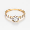 Anillo de diamantes “Brillante Suntuoso”: 0.12Ct/38 y 0.18/1 – Oro amarillo