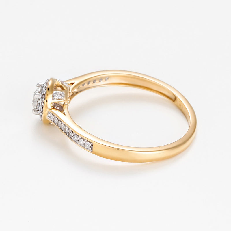Anillo de diamantes “Brillante Suntuoso”: 0.12Ct/38 y 0.18/1 – Oro amarillo